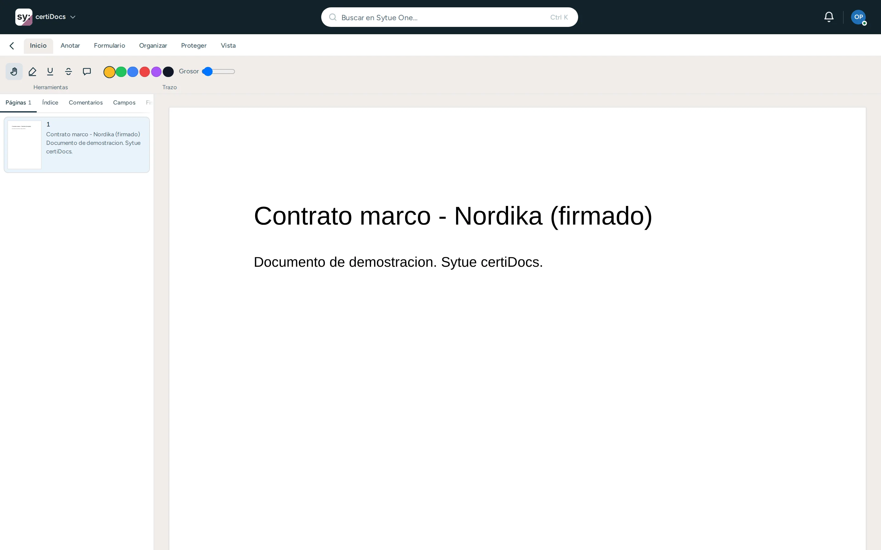 La pantalla principal de CertiPDF, tal cual se ve al entrar.